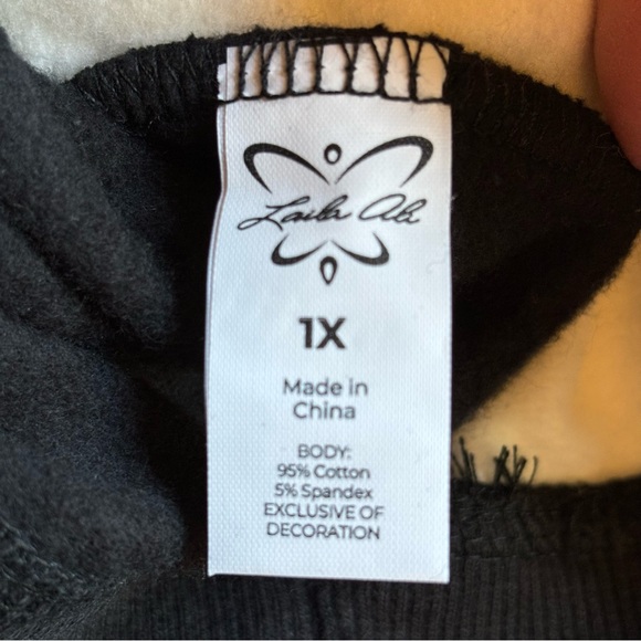 New Colorblock Cotton Sweatshirtrt 1X Ivory Camel and Bkack - Picture 4 of 6